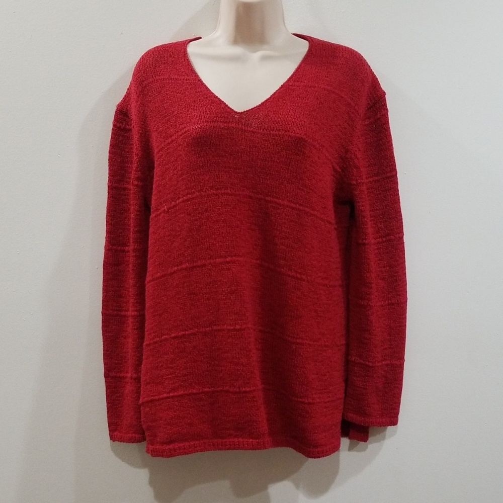 Easy spirit women's burgundy knit sweater size 2.